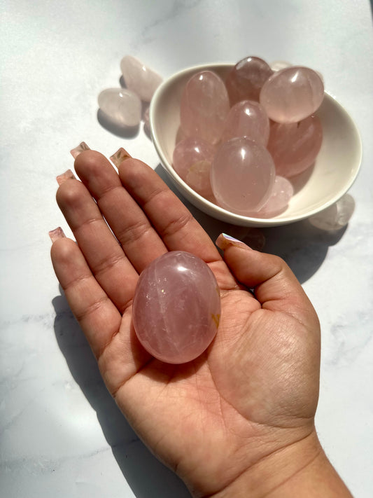 Rose Quartz Palm Stone