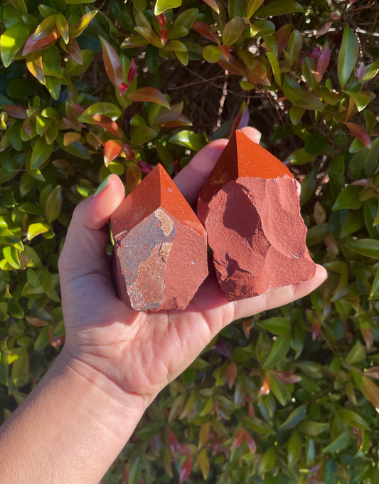 Red Jasper Point - Half Polished