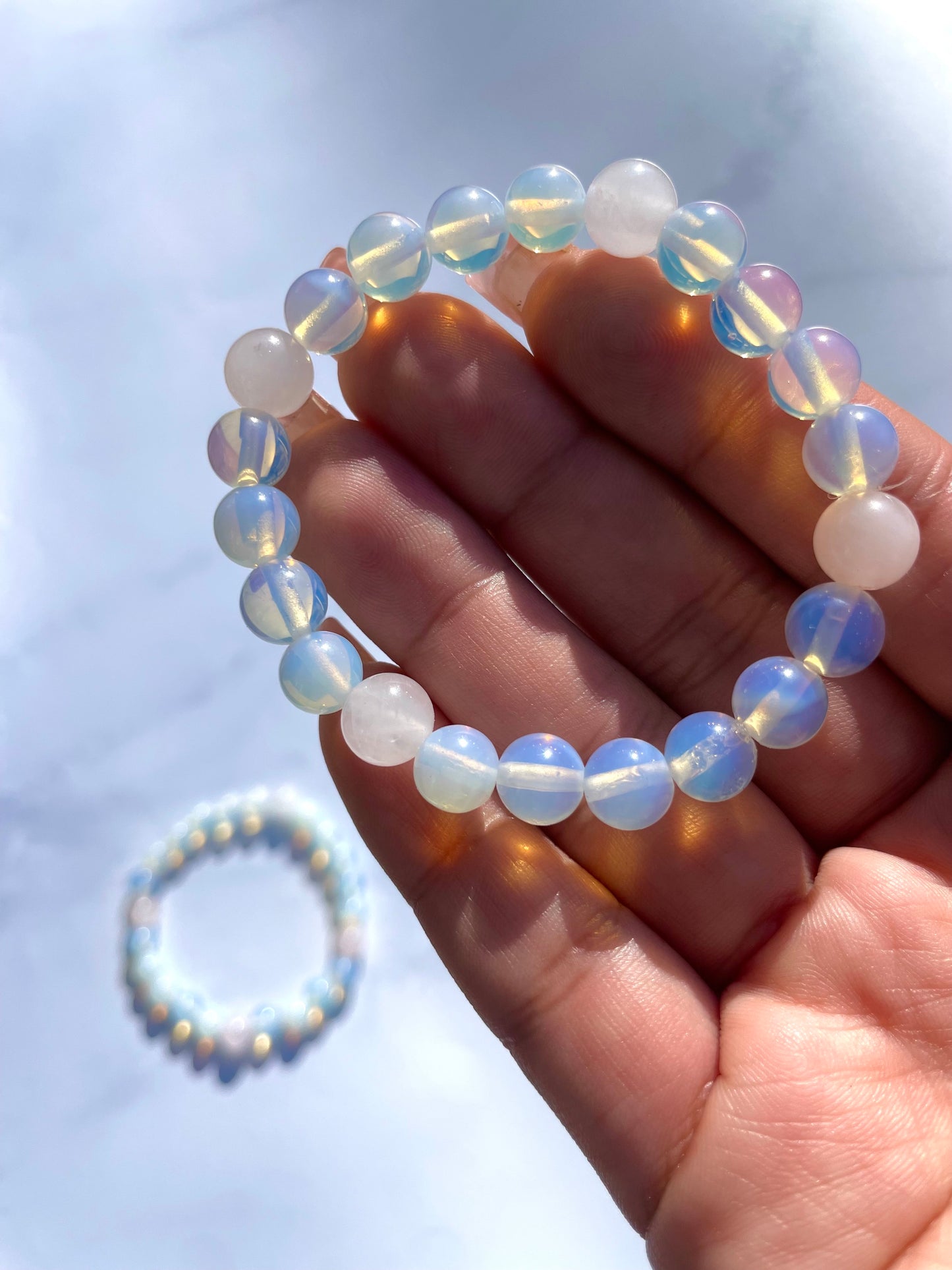 Opalite Opal Gemstone Bracelet Gift for Him & Her Opal Jewelry, Opal Stone,  Mens Beaded Bracelet Gift, Gifts Bracelets for WomenChristmas